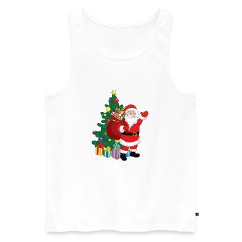 Weihnachtsmann - Männer Premium Bio Tank Top - Weiß - Vorne - Michal (187cm)