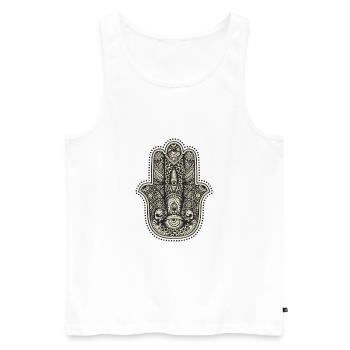 Mandala hand - Men's Premium Organic Tank Top - white - Front - AI Model Male 178 light (178cm)