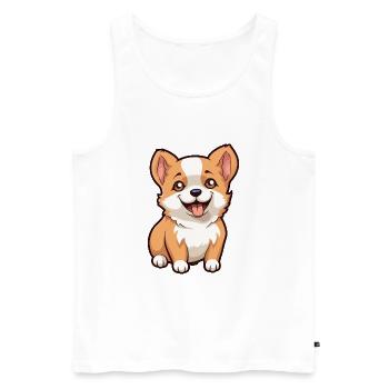 Mignon petit chien - Débardeur bio Premium Homme - blanc - Devant - Michal (187cm)