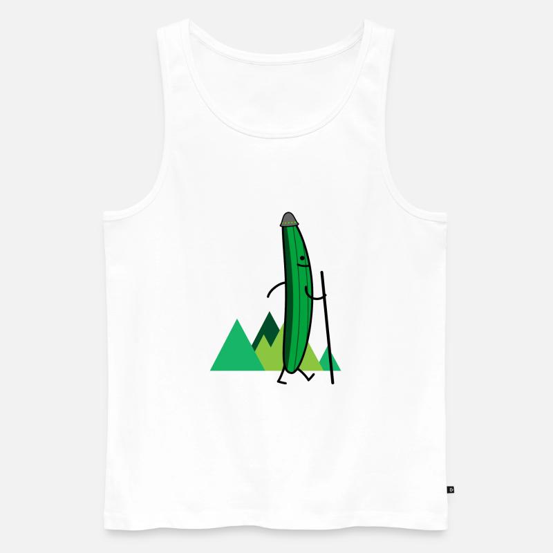 Wandernde Gurke (b) - Männer Premium Bio Tank Top - Weiß