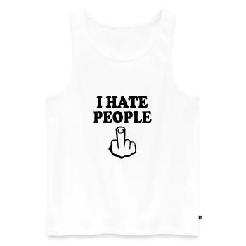 I hate people - Men's Premium Organic Tank Top - white - Front - AI Model Male 178 light (178cm)