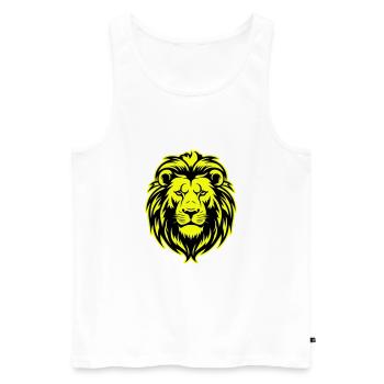 Löwe Kopf Porträt Symbol - Männer Premium Bio Tank Top - Weiß - Vorne - AI Model Male 178 light (178cm)