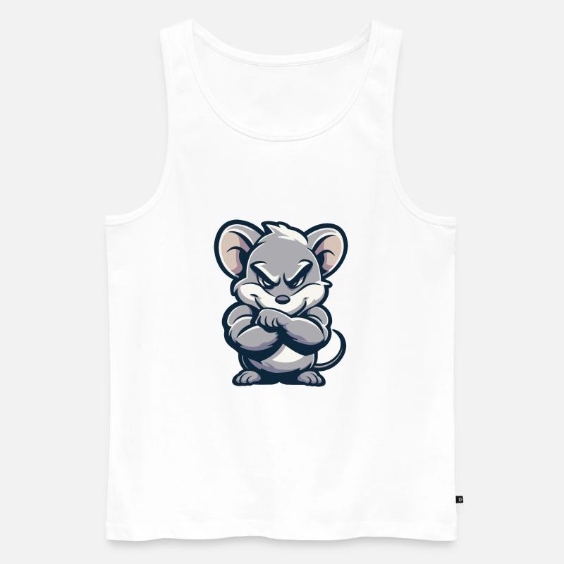Maus Comic - Männer Premium Bio Tank Top - Weiß
