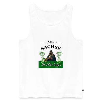 Sachse Motiv Echter Sachse Spruchshirt - Männer Premium Bio Tank Top - Weiß - Vorne - Michal (187cm)
