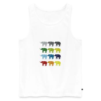Neon Pop Art Retro Elefant Dickhäuter Geschenkidee - Männer Premium Bio Tank Top - Weiß - Vorne - AI Model Male 178 light (178cm)