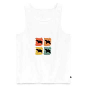Capybara Animal Sauvage Animaux Rétro Pop Art Idée cadeau - Débardeur bio Premium Homme - blanc - Devant - Michal (187cm)