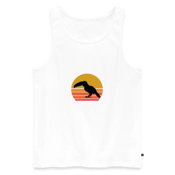 Retro Sonne Tukan Vogel Geschenkidee - Männer Premium Bio Tank Top - Weiß - Vorne - AI Model Male 178 light (178cm)