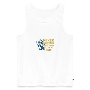 Never Underestimate An Old Man On Skis Skiing Ski - Men's Premium Organic Tank Top - white - Front - AI Model Male 178 light (178cm)
