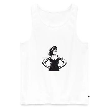 Femme Muscles Gym Musculation Fitness - Débardeur bio Premium Homme - blanc - Devant - Michal (187cm)
