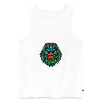 Gorilla Portrait Colorful - Men's Premium Organic Tank Top - white - Front - Michal (187cm)
