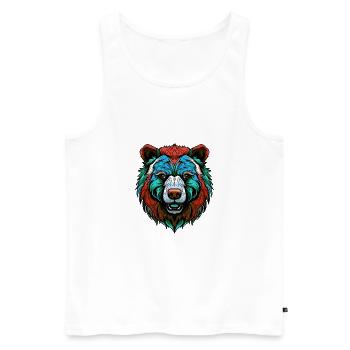 Bear Portrait Colorful - Men's Premium Organic Tank Top - white - Front - Michal (187cm)