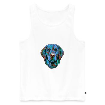 Labrador Dog Portrait Colorful - Men's Premium Organic Tank Top - white - Front - Michal (187cm)