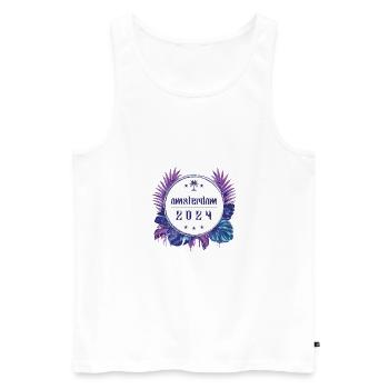 Amsterdam 2024 - Männer Premium Bio Tank Top - Weiß - Vorne - Michal (187cm)
