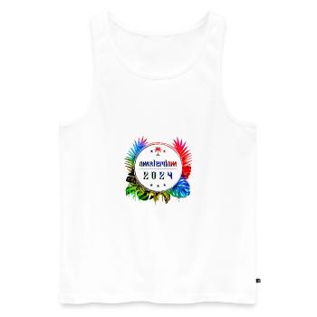 Amsterdam 2024 Colorful - Men's Premium Organic Tank Top - white - Front - Michal (187cm)