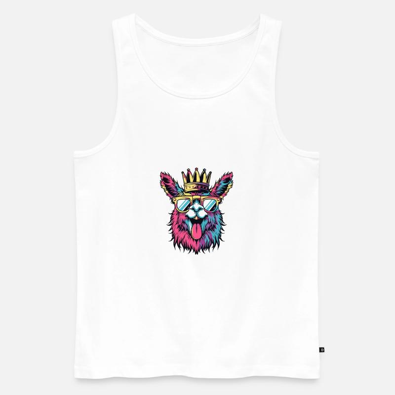 Alpaka Comic - Männer Premium Bio Tank Top - Weiß