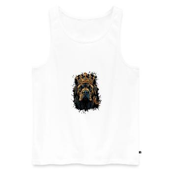 Mastiff Dog Head Portrait Crown - Men's Premium Organic Tank Top - white - Front - Michal (187cm)