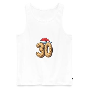 30 Numéro Noël - Débardeur bio Premium Homme - blanc - Devant - Michal (187cm)