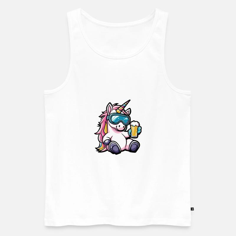 Einhorn Ski Bier - Männer Premium Bio Tank Top - Weiß