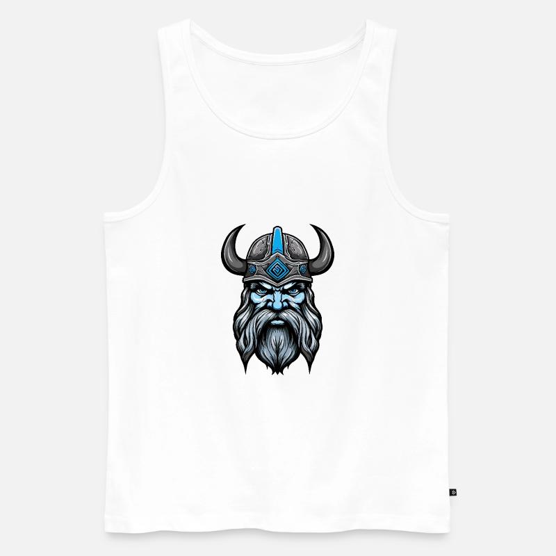 Wikinger Kopf Valhalla Odin - Männer Premium Bio Tank Top - Weiß