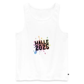 Malle 2025 Klecks Bunt - Männer Premium Bio Tank Top - Weiß - Vorne - Michal (187cm)