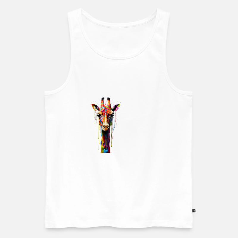 Rainbow Giraffe - Männer Premium Bio Tank Top - Weiß