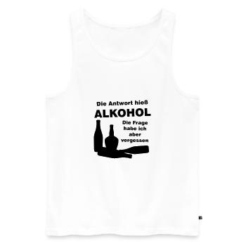alkohol - Männer Premium Bio Tank Top - Weiß - Vorne - Michal (187cm)