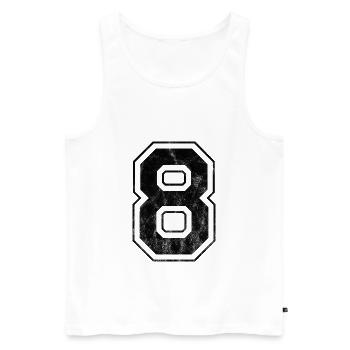 Number 8 - Men's Premium Organic Tank Top - white - Front - AI Model Male 178 light (178cm)