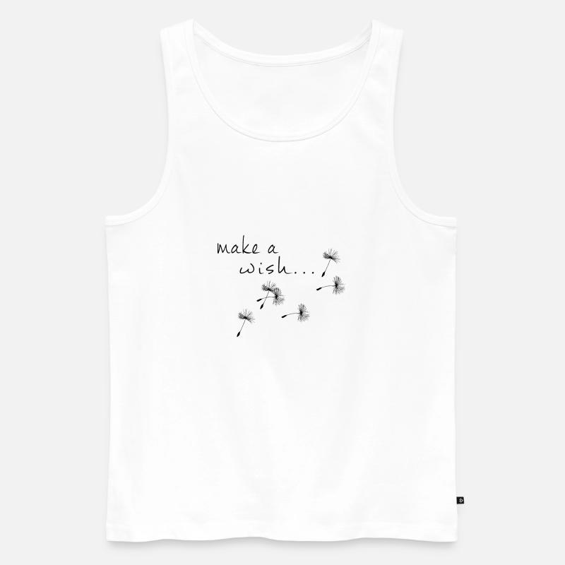 MAKE A WISH - Männer Premium Bio Tank Top - Weiß