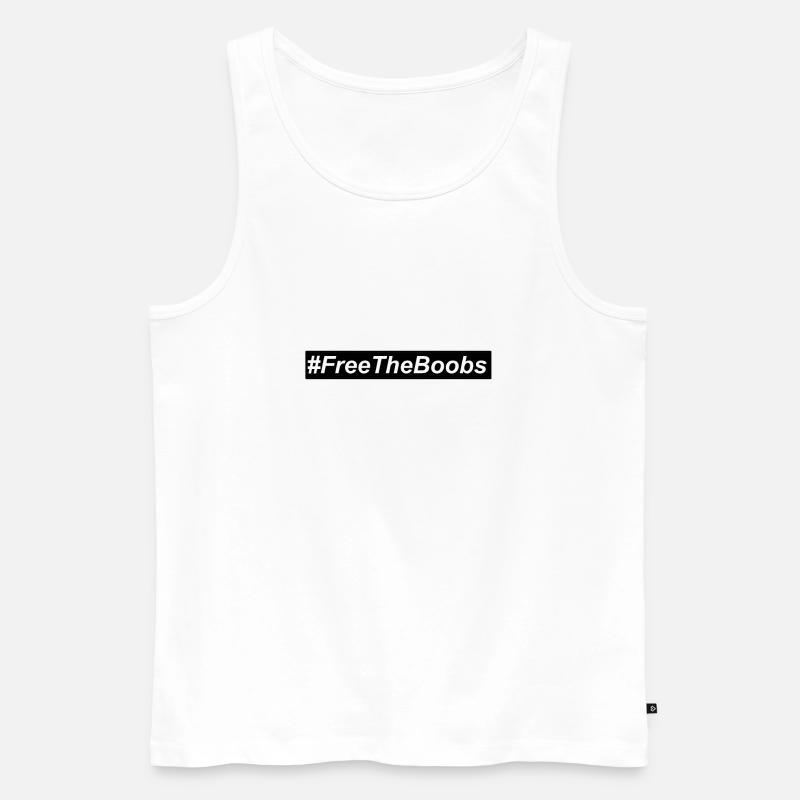 #freetheboobs - Männer Premium Bio Tank Top - Weiß