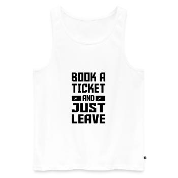 Travel - Männer Premium Bio Tank Top - Weiß - Vorne - Michal (187cm)