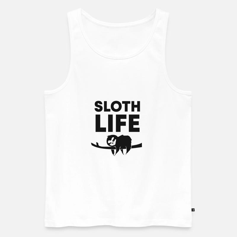 Faultier Sloth Life - Männer Premium Bio Tank Top - Weiß