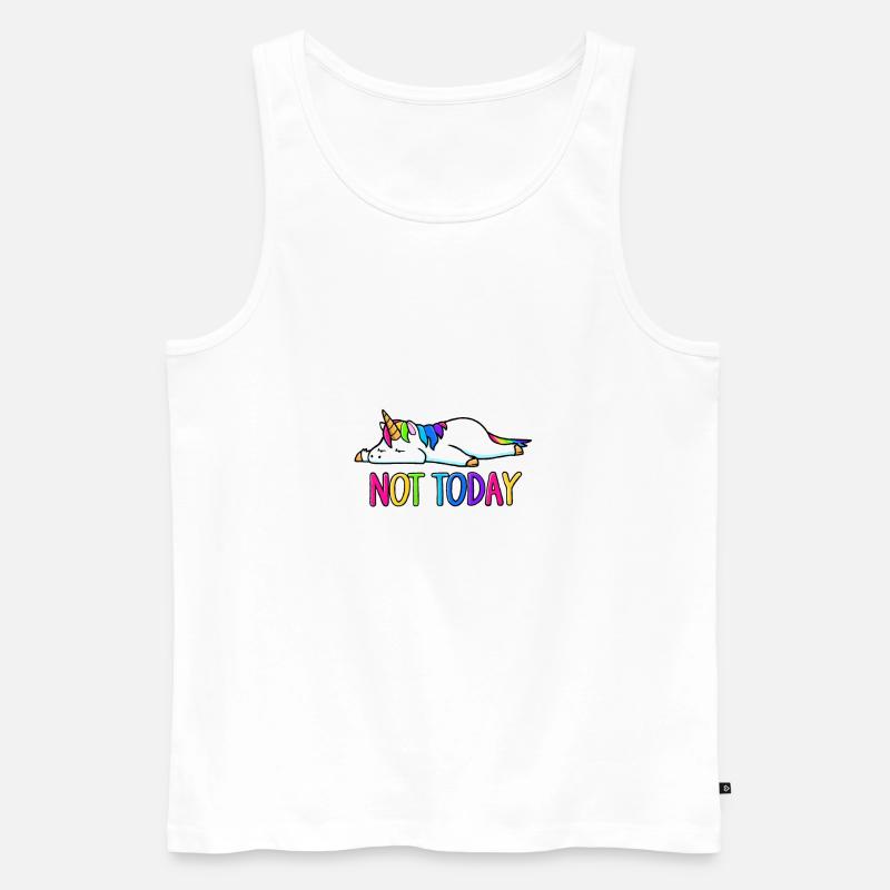 Heute Regenbogen-Einhorn - Männer Premium Bio Tank Top - Weiß