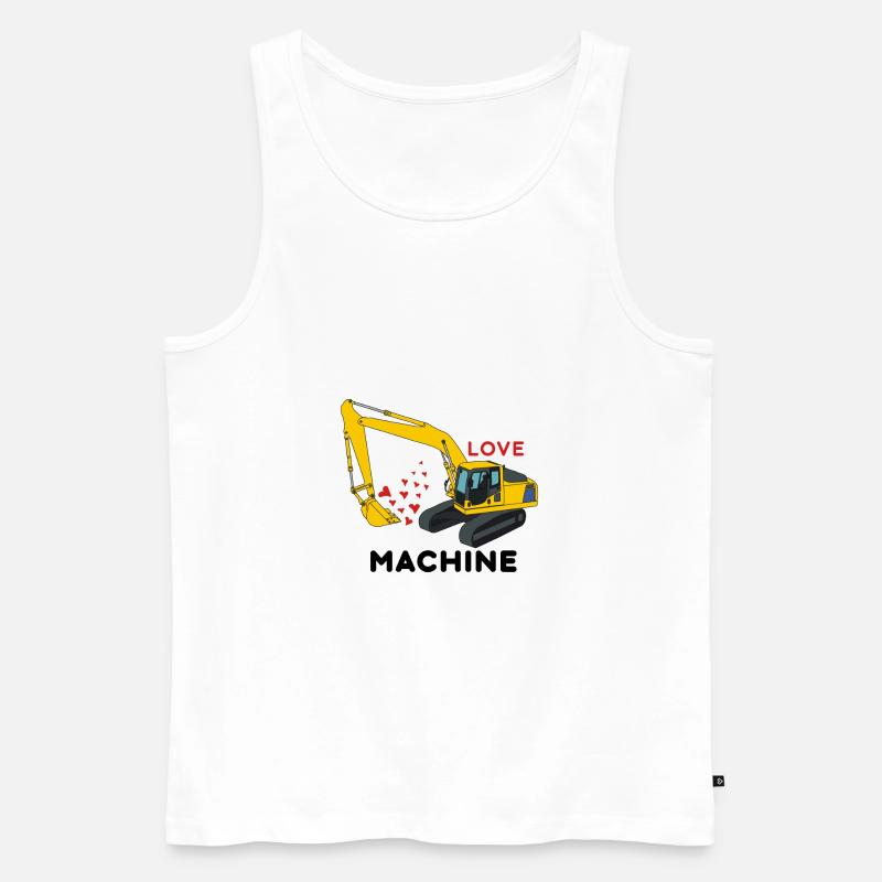 Love Machine - Bagger - Männer Premium Bio Tank Top - Weiß