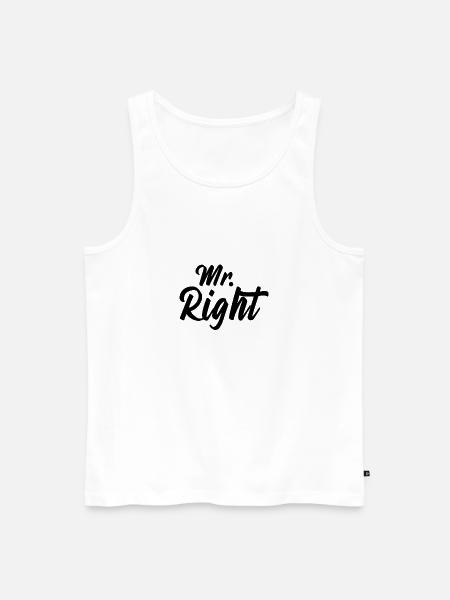 Mr Right Paare Couple Valentinstag Geschenk - Männer Premium Bio Tank Top - Weiß