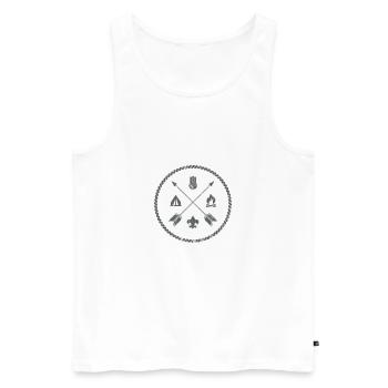 Pfadfinder - Männer Premium Bio Tank Top - Weiß - Vorne - AI Model Male 178 light (178cm)