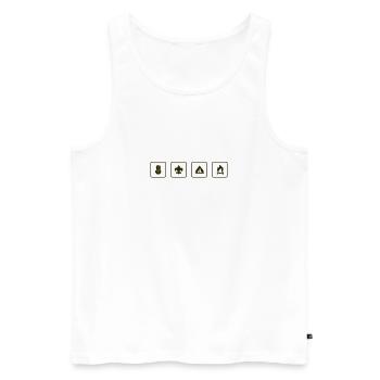 Pfadfinder - Männer Premium Bio Tank Top - Weiß - Vorne - AI Model Male 178 light (178cm)