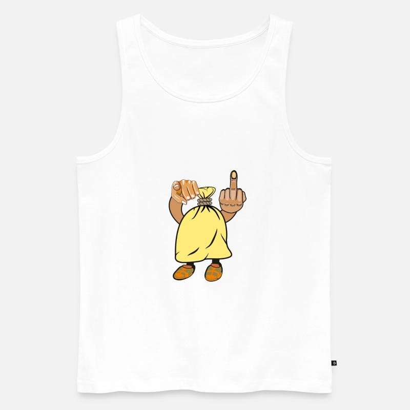 Sack Mittelfinger Hand Zeigefinger - Männer Premium Bio Tank Top - Weiß
