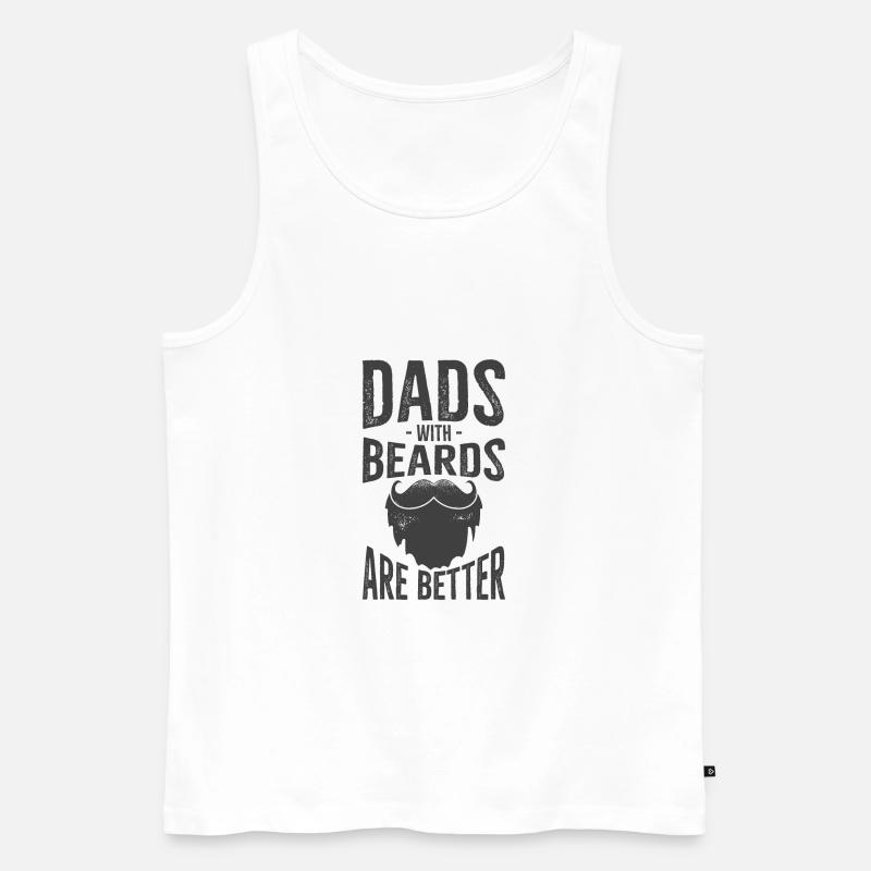 Väter mit Bärten sind besser - Männer Premium Bio Tank Top - Weiß