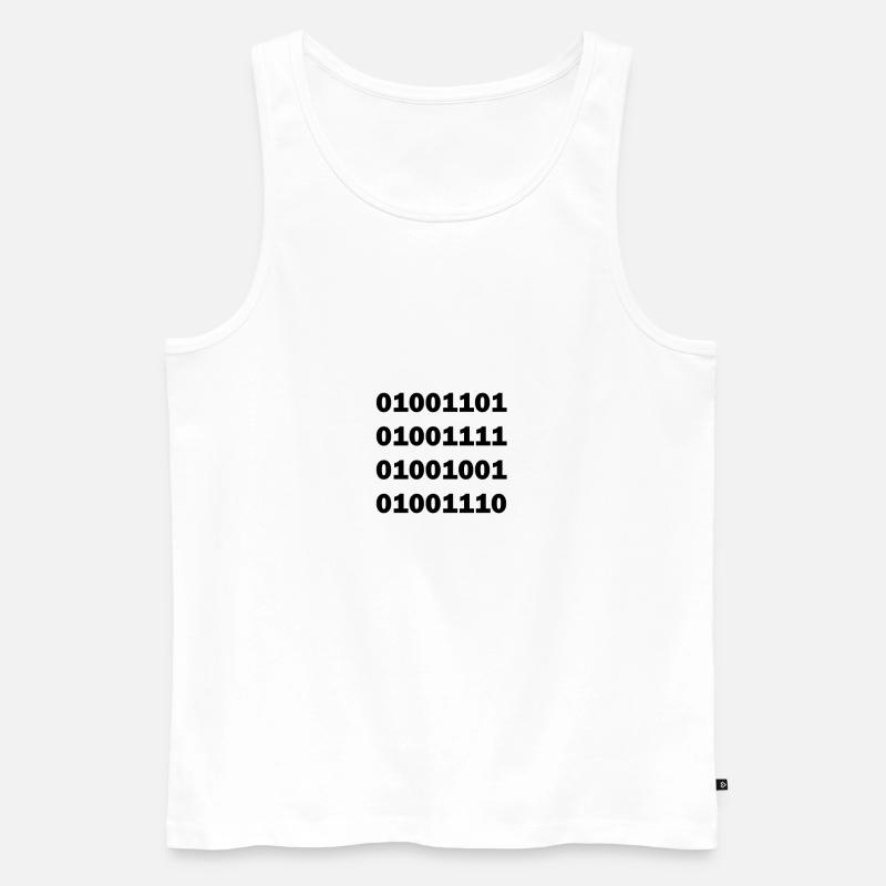 Binary code MOIN - Men's Premium Organic Tank Top - white