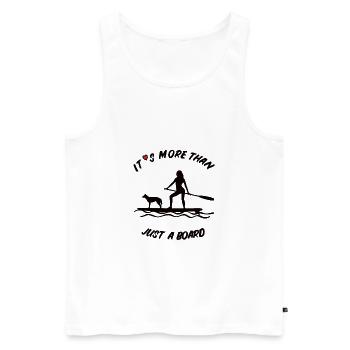 Water sports SUP- more than just a board with a dog - Men's Premium Organic Tank Top - white - Front - Michal (187cm)