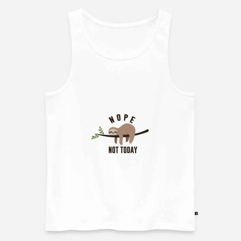 Keep Calm And Sloth On - Männer Premium Bio Tank Top - Weiß