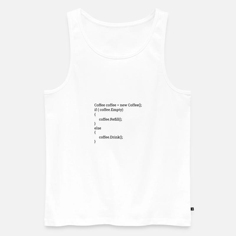 "Coffee and Code" | Programmers, programmers - Men's Premium Organic Tank Top - white
