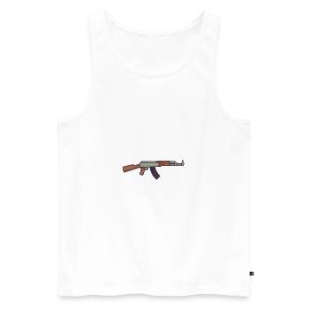 Military Gun Set - Men's Premium Organic Tank Top - white - Front - AI Model Male 178 light (178cm)
