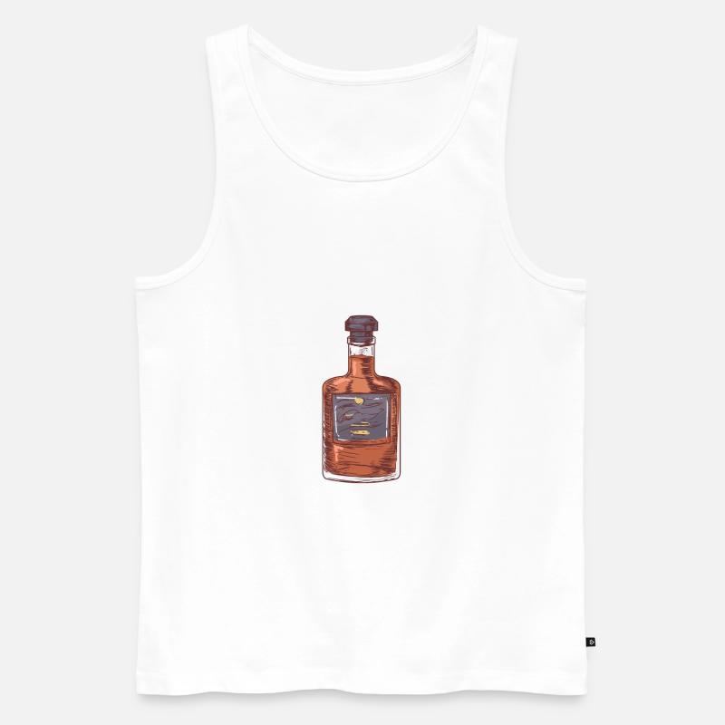 Braune Schnapsflasche mit Deckel - Männer Premium Bio Tank Top - Weiß