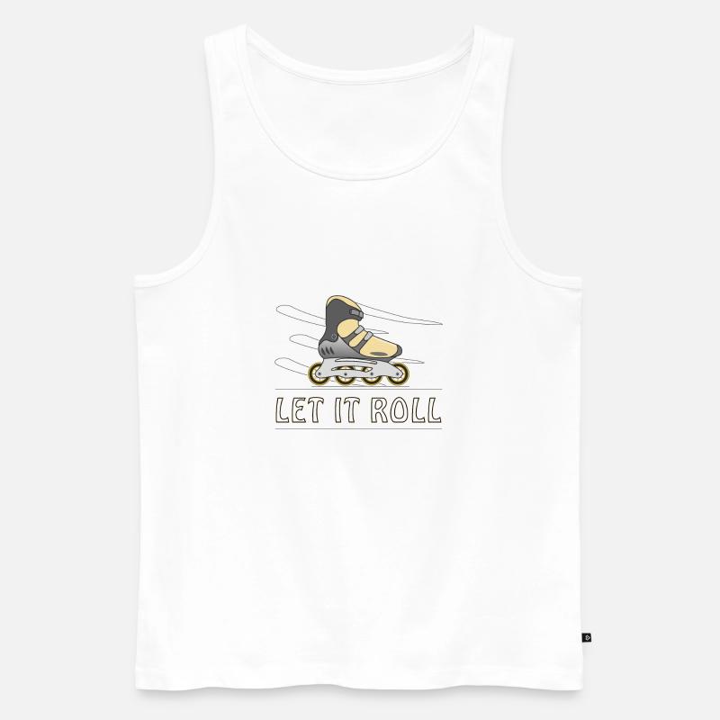INLINE SKATER LET IT ROLL - Männer Premium Bio Tank Top - Weiß