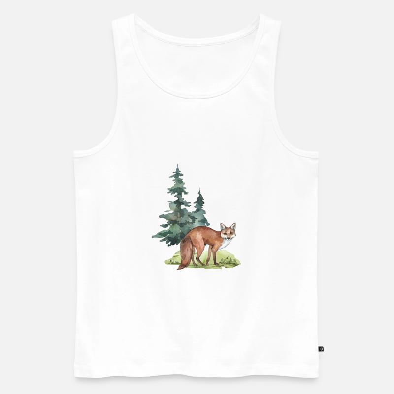 Fuchs Wald - Männer Premium Bio Tank Top - Weiß