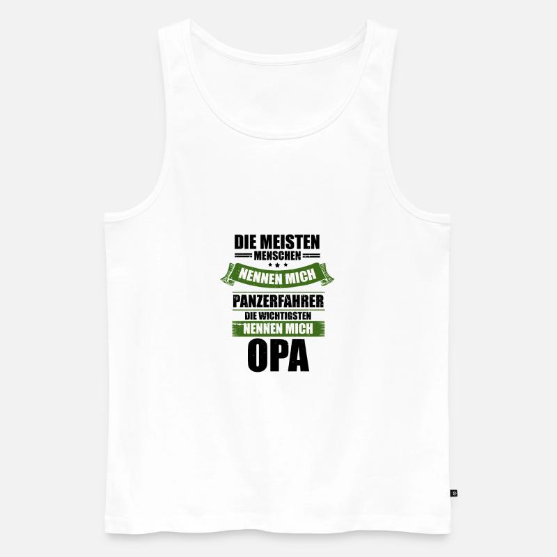 Papa der Panzerfahrer Panzer Armee - Männer Premium Bio Tank Top - Weiß