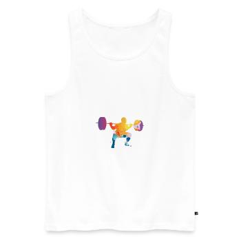 Weightlifting Weightlifter - Men's Premium Organic Tank Top - white - Front - Michal (187cm)
