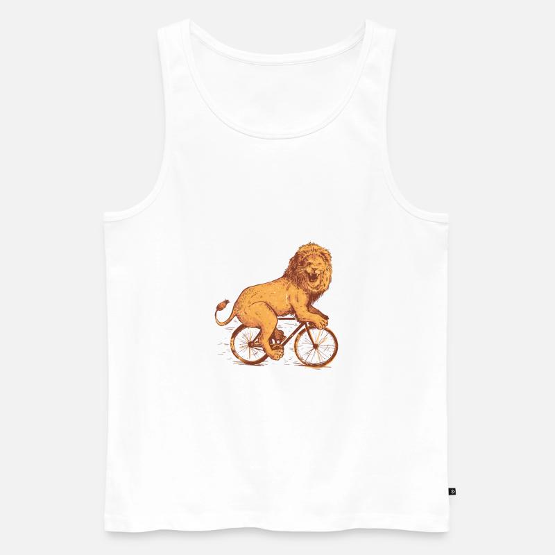 FAHRRADLÖWE - Männer Premium Bio Tank Top - Weiß