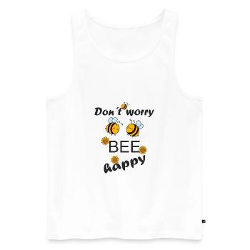 Bee happy bees honey beekeeper - Men's Premium Organic Tank Top - white - Front - AI Model Male 178 light (178cm)